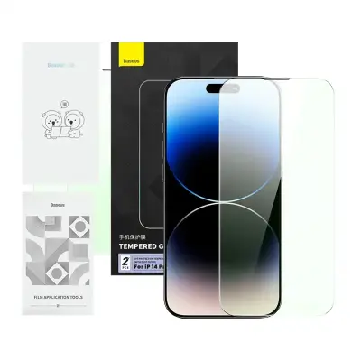 BASEUS KALJENO STEKLO S FILTROM ZA OČI ZA IPHONE 14 PRO Z ZAŠČITO ZA OČI