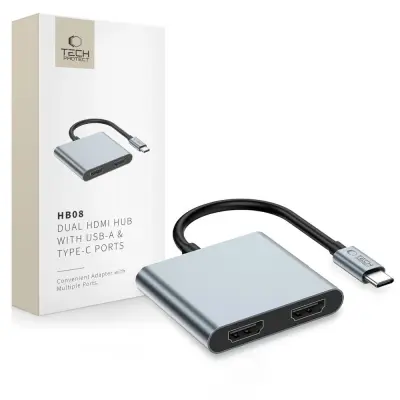 TECH-PROTECT ADAPTER 4V1 USB-C NA 2X HDMI 4K 60HZ ZA MACBOOKE