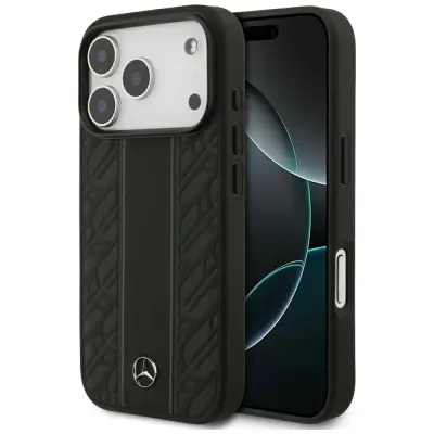 ETUI MERCEDES IZ USNJENEGA OVITKA Z LOVOROVIMI LISTI IN ČRTAMI MAGSAFE ZA IPHONE 17 PRO