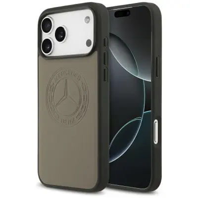 MERCEDES USNJEN OVITEK Z VINTAGE LOGO MAGSAFE ZA IPHONE 17 PRO MAX LUXURY