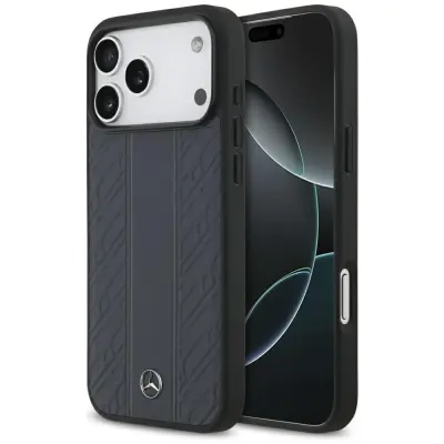 ETUI MERCEDES IZ USNJENEGA OVITKA Z LOVOROVIMI LISTI IN ČRTAMI MAGSAFE ZA IPHONE 17 PRO MAX