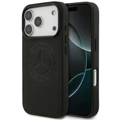 OVITEK MERCEDES MAGSAFE ZA IPHONE 17 PRO, USNJEN, VISOKO KAKOVOSTEN, Z VINTAGE LOGOM