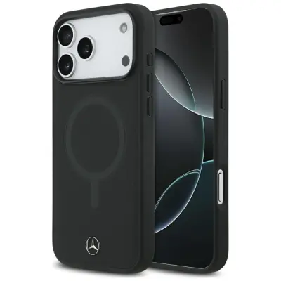 OVITEK MERCEDES ZA IPHONE 17 PRO MAX MAGSAFE IZ GLADKEGA VISOKOKAKOVNEGA USNJA