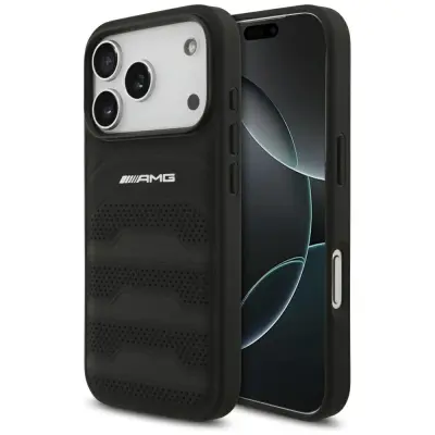 MERCEDES AMG USNJEN OVITEK Z VTISNJENIM LOGOM IN ČRTAMI ZA IPHONE 17 PRO LUXURY