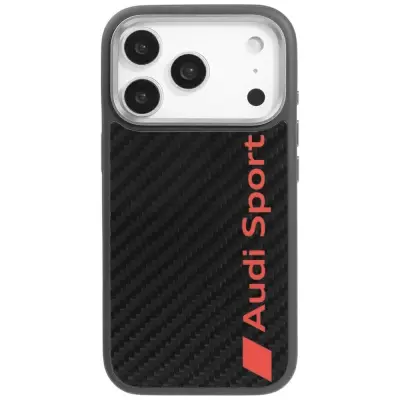 OVITEK MAGSAFE IZ OGLJIKOVIH VLAKEN ZA AUDI R8 ZA IPHONE 17 PRO Z ZAŠČITO PRED