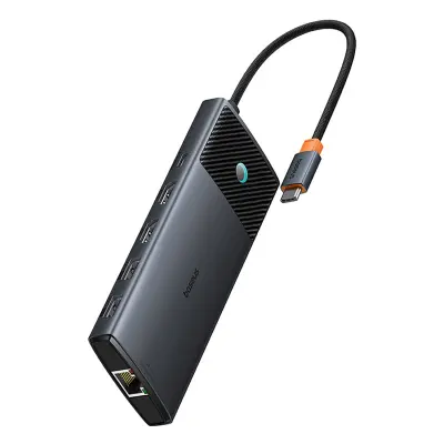 BASEUS HUB USB-C METAL GLEAM II 10-V-1 ZA PRENOSNIKE Z HDMI IN USB-A