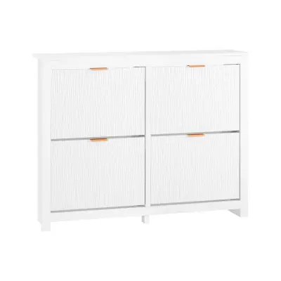 Omarica Čevlji Vrata Barva Bela 104x23x82cm FSR186-II-W