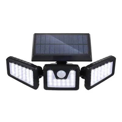 3-panelna solarna LED svetilka z gibanjem senzorja, 1500 lumenov, IP65 vodoodporna