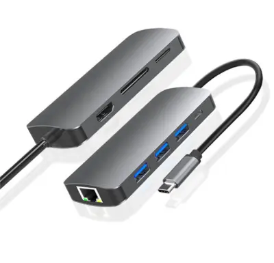 PRIKLOPNA POSTAJA HUB 8V1 USB - C HDMI 4K SD ZA MACBOOK PRO/AIR