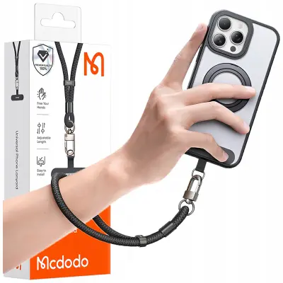 MCDODO VRVICA ZA TELEFON ZA ROKO UNIVERZALNA VLOŽILNA MOČNA DEBELNA ČRNEGA 6 MM