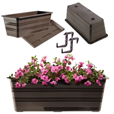 Balkonski lonec 40 cm, stojalo za cvetlične lončke, ročaji, balkon