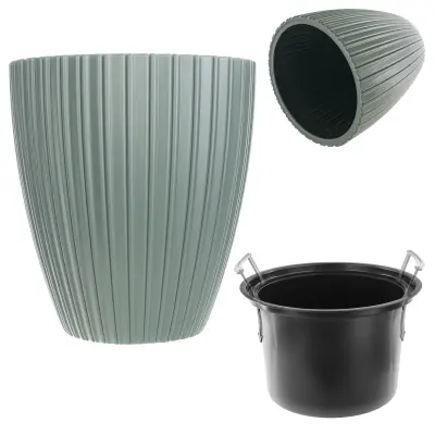 cvetlični lonec 40 cm pokrovni vložek cvetlični lonec zelene barve plastika