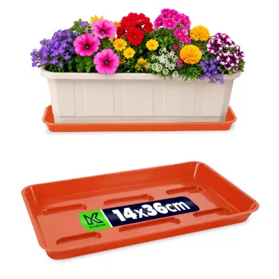 Stojalo za cvetlične lončke 40 cm, balkonsko korito, plastični pladenj