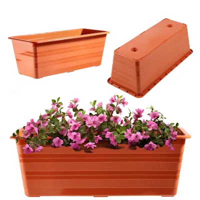 Balkonski lonec 40 cm Cvetlični lonec Balkonski terakotni cvetlični lonec