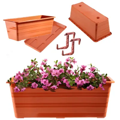 Balkonski lonec 40 cm, stojalo za cvetlične lončke, ročaji, balkon