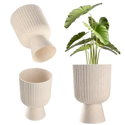 cvetlični lonec, cvetlični lonec, trata, plastični pokrov, 14 cm, stojalo za rože, bež