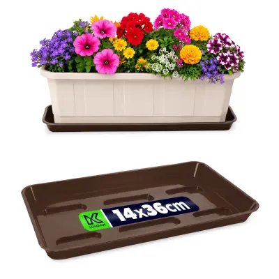 Stojalo za cvetlične lončke 40 cm, balkonsko korito, plastični pladenj