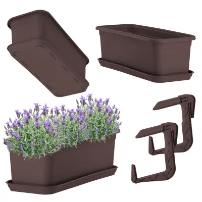 Balkonski lonec 40 cm, stojalo za cvetlične lončke, ročaji, balkon