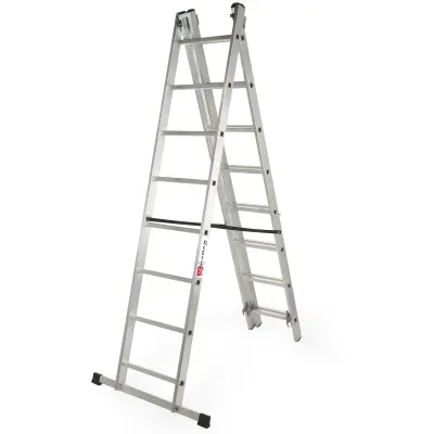 aluminijasta lestev univerzalna 3x8 zložljiva dvostranska močna + kavelj