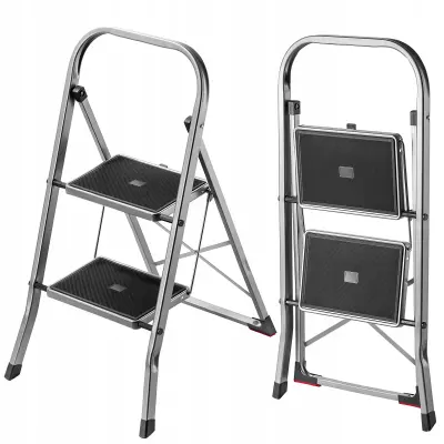 aluminijasta lestev, 2 stopnici, 150 kg, zložljiva