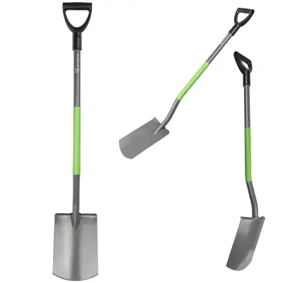 ravna lopata 120 cm kovinska vrtna ergonomska trdna