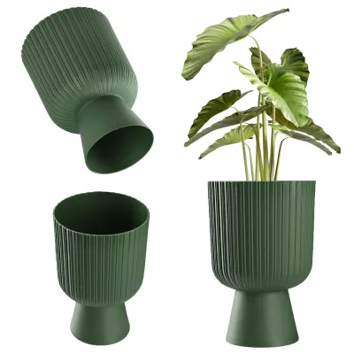 Cvetlični lonec za trato, plastični pokrov 14 cm, stojalo za rože, zeleno