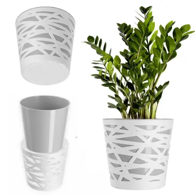 Vložek za cvetlični lonec, plastični pokrov za rože in rastline, 19 cm, siv
