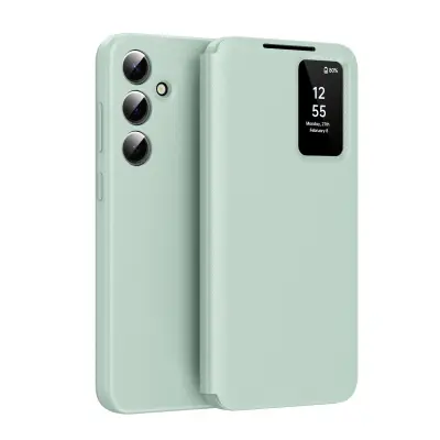 Odprta emb - ovitek za Samsung Galaxy A57 5G za telefon,ohišje Smart View PU usnjeno flip nosilec,s samodejno bujenja (potreben je prenos App) - svet
