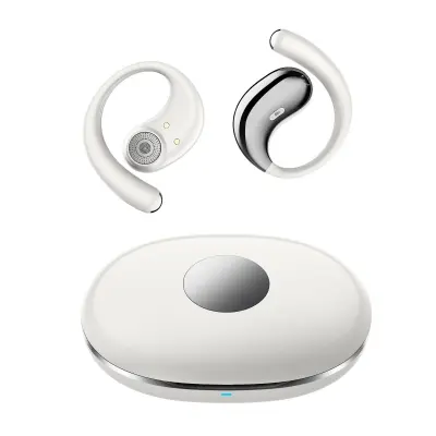 6.0 Open-Ear Dual-Side Stereo Wireless Bluetooth Headset z 4000mAh ohišjem White