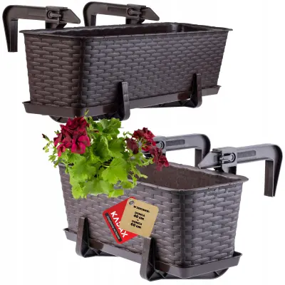 Balkonski lonec 40+60 cm, stojalo za cvetlične lončke, ročaji 2 kosa