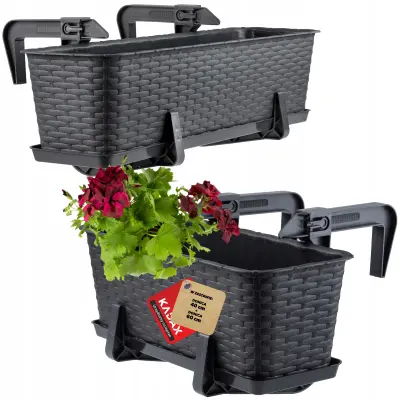 Balkonski lonec 40+60 cm, stojalo za cvetlične lončke, ročaji 2 kosa