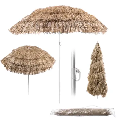 Vrtni senčnik za na plažo za balkon, teraso, 155 cm, havajski, nastavljiv, zložljiv