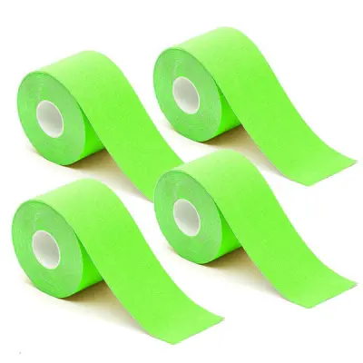 4-Pack Kinezio trak za lajšanje bolečin - Vodoodporen, zračen, 5 cm x 5 m, različne barve