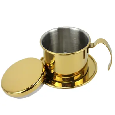 304 Nerjaveče jeklo filter za prelivno kavo z distribucijsko ploščo Gold