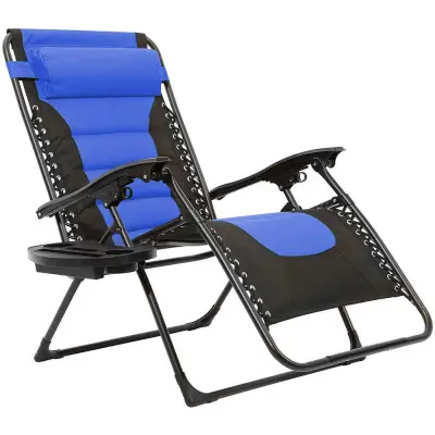 Delux Zero Gravity Chair with Adjustable Recline and Side Storage - Various Colors