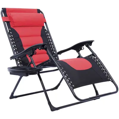 Delux Zero Gravity Chair with Adjustable Recline and Side Storage - Various Colors
