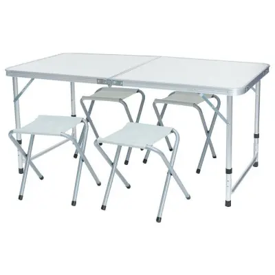 Nastavljiv prenosni kamping miza s 4 stoli