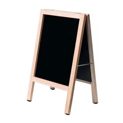 Dvoslojna tabla za kredo z lesenim okvirjem - 40x60cm, zložljiva in prenosna