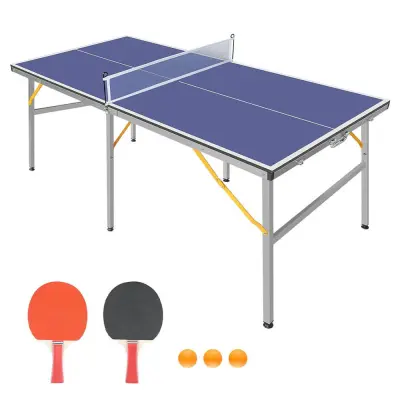 Zložljiva notranja miza za namizni tenis z mrežo in nastavljivimi nogami