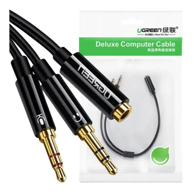 UGREEN AVDIO SPLITTER KABEL MINI JACK 35 MM ZA SLUŠALKE MIKROFON ČRN
