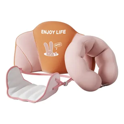 Potovalni set U-blazina, ledvena opora in podloga 730x145mm PVC Pink S