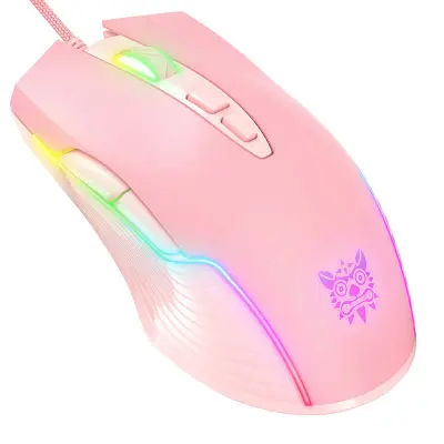 ONIKUMA CW905 IGRALNA MIŠKA ZA PC PS4 XBOX ERGONOMSKA Z ROZA LED LUČKO Z DPI