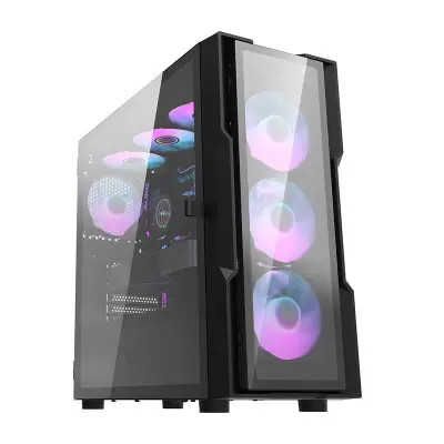 DARKFLASH DK431 STEKLEN RAČUNALNIŠKO OHISJE ZA RAČUNALNIK S 4 RGB VENTILATORJI