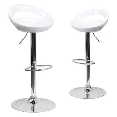 Kitti nastavljivi barski stoli, set 2 - moderni beli dizajn