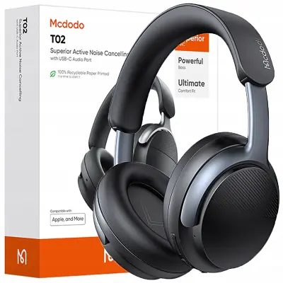 BREZŽIČNE BLUETOOTH SLUŠALKE MCDODO Z MIKROFONOM IN ANC ČRNE
