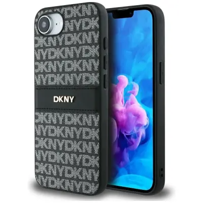 EKSPLOZNI OVITEK DKNY S PONAVLJAJOČIM SE VZORCEM TEKSTURE IN TONSKO VAROVANIMI ČRTAMI ZA IPHONE 16E