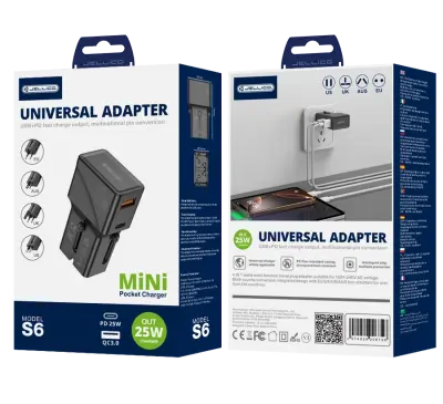 JELLICO POTOVALNI ADAPTER ZA TELEFON IN TABLIČNI RAČUNALNIK USB-C QC3 HITRO POLNJENJE 2