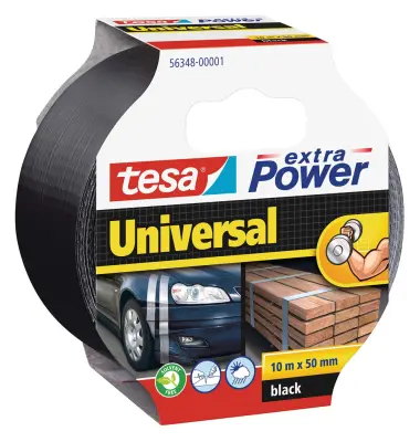 Selotejp 50x10m tesa extra power črn iz blaga