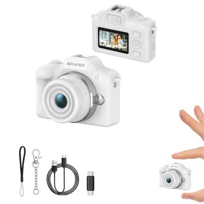 Mini DSLR-stil kamera — resnična 1080P/30fps, 5MP, 1.47 inch zaslon White