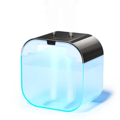USB vlažilec zraka z dvojno prho, 1000ml rezervoar, tih za dom Black